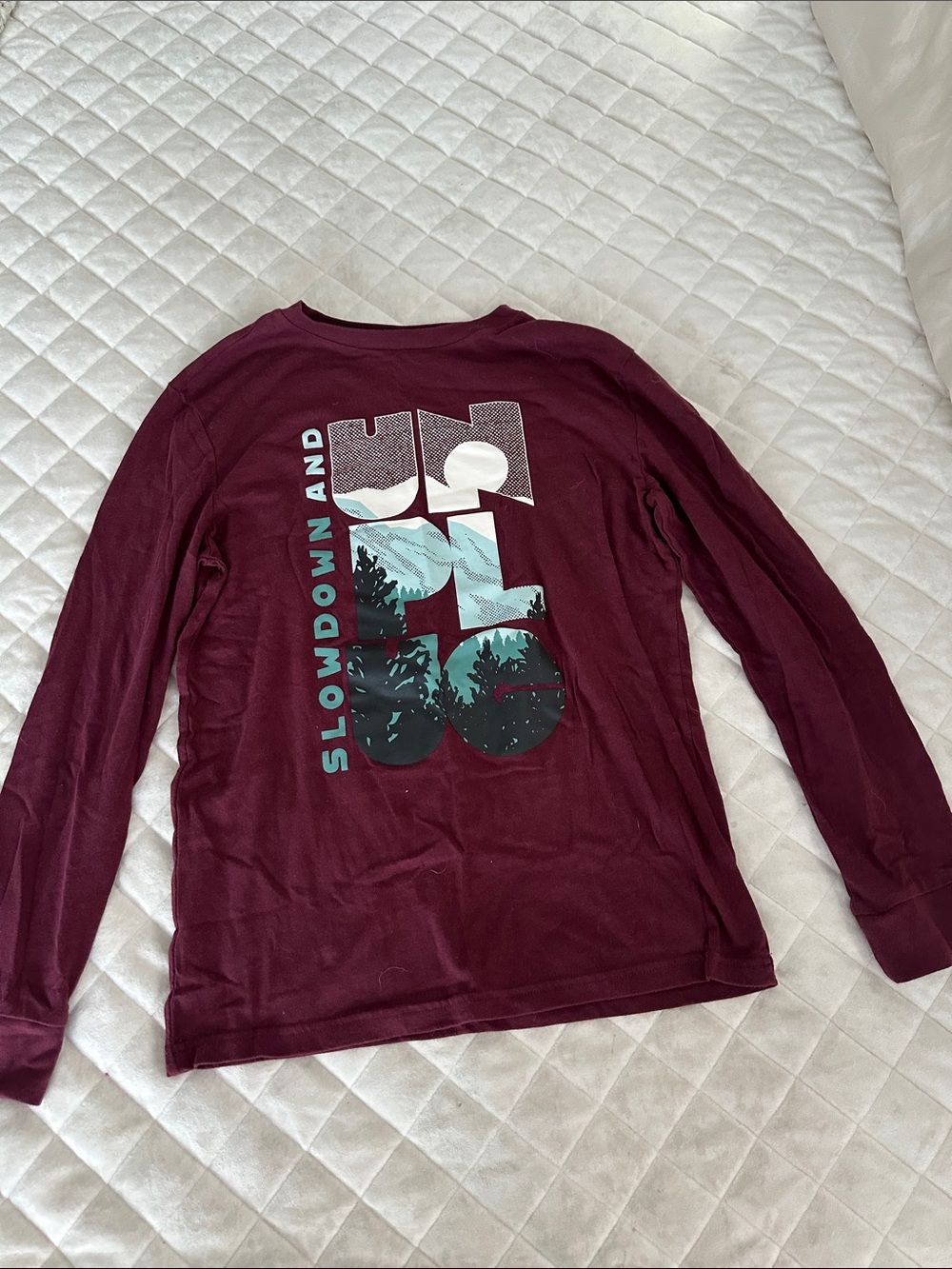 Sonoma Maroon Long-Sleeve Tee with Teal Graphic